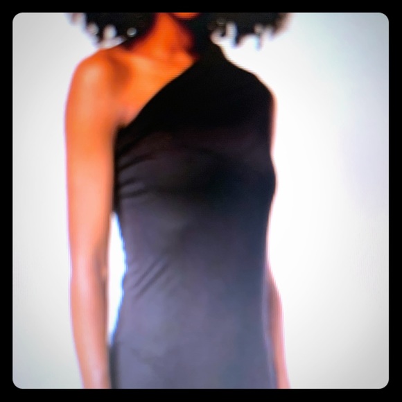 Rick Owens Lilies Iconic Black One Shoulder Dress - Picture 2 of 6